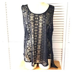 See-through, lace, sleeveless tunic